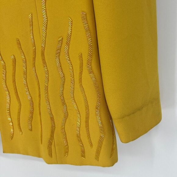 Stella Louise for KB Vintage 80s Beaded Blazer Jacket Womens Size 8 Yellow - Picture 6 of 14